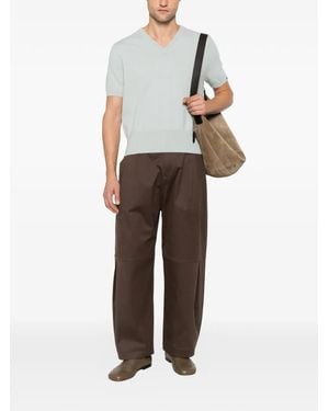 Extreme Cashmere Short-Sleeve V-Neck T-Shirt - Blau