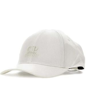 C.P. Company Gabardine Logo Cap - White