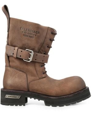 Balenciaga Venom Lace-Up Bootie - Brown