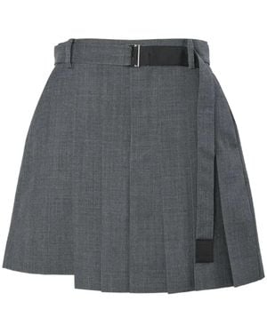 Sacai Short De Tailleur Suiting Gris - Gray