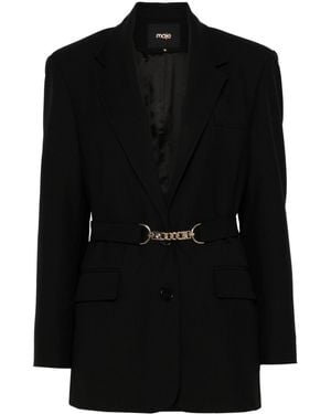 Maje Belted Blazer - Black