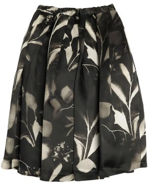 Comme des Garçons プリント シルクスカート - ブラック