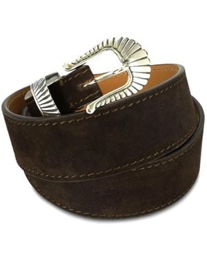 Fortela Leather Buckle Belt - Black