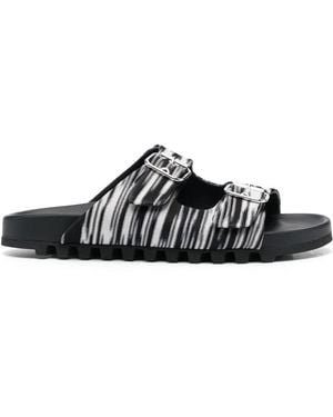 Missoni Double-Buckle Knitted Slides - Black
