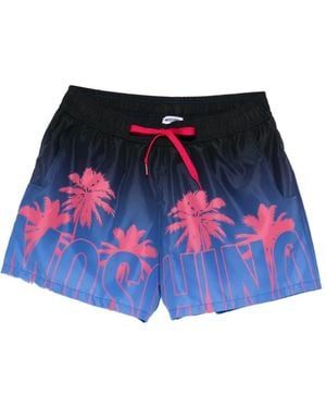 Moschino Palm-Tree Graphic Swim Shorts - White