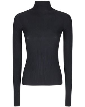 Sportmax Ribbed-Knit Roll-Neck Sweater - Blue