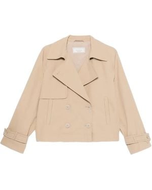 Peserico Double-Breasted Cropped Jacket - Natural
