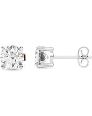 Diamond Essentials Pendientes Con Diamante Solitario De Laboratorio - Blanco