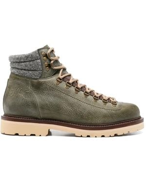 Brunello Cucinelli Botas Con Paneles Y Cordones - Verde