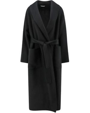Hevò Alliste Belted Coat - Black