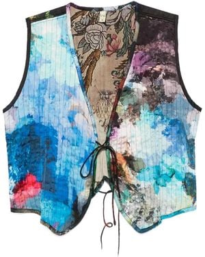 Yavi Weste mit abstraktem Print - Blau