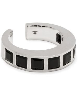Tom Wood Anello Arch Square Con Onice - Bianco