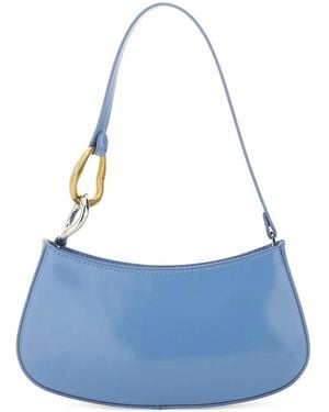 STAUD Ollie Leather Shoulder Bag - Blue