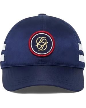 Drole de Monsieur Logo-Patch Striped Cap - Blue