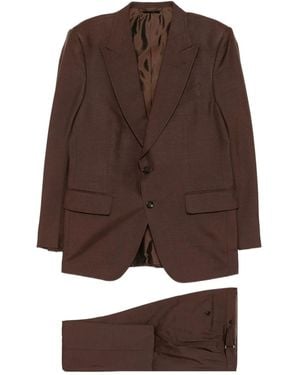 Tom Ford Silk Single-Breasted Suit - Brown