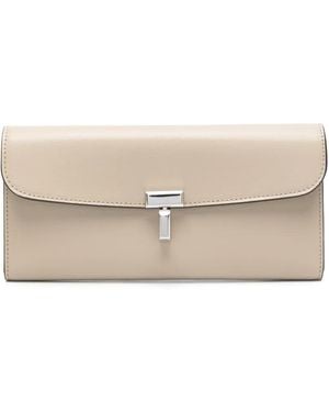 TOTEME T-Lock Leather Wallet - Natural