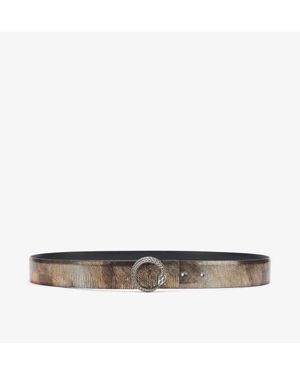 Roberto Cavalli Snake Buckle Belt - White
