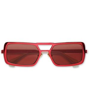 Retrosuperfuture Lunettes De Soleil Stereo À Monture Rectangulaire - Red