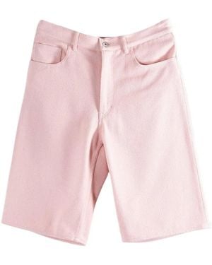 AURALEE Nep Denim Bermuda Shorts - Pink