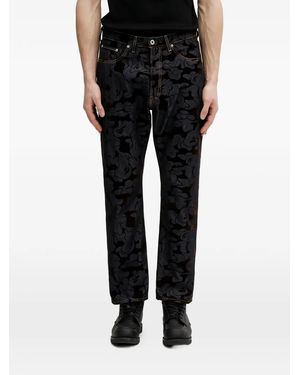 A Bathing Ape Floral-Print Jeans - Black