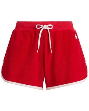 Polo Ralph Lauren Contrast-Trim Drawstring-Waist Shorts - Red