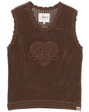 AAPE BY A BATHING AP Heart Appliqué Knitwear - Brown