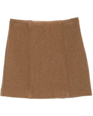 iBlues Seam-Detail Mini Skirt - Brown