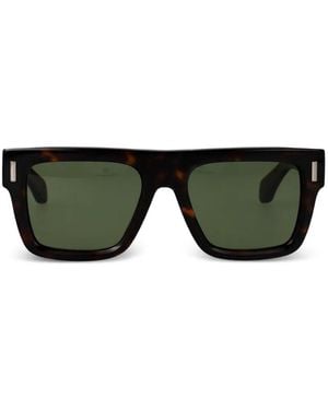 Ferragamo Eyewear Tortoiseshell-Effect Rectangle-Frame Sunglasses - Green