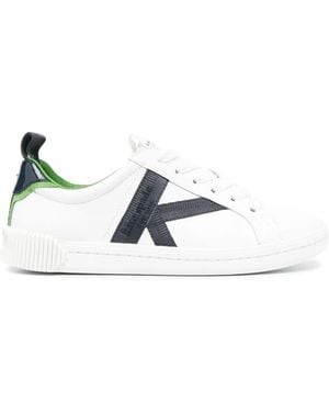Kate Spade Embossed-Logo Leather Trainers - White