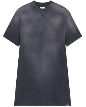 Courreges Short-Sleeve T-Shirt Mini Dress - Gray