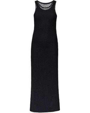 Another Tomorrow Bead-Embroidered Midi Dress - Black