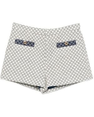 Gucci Geometric-Pattern Pocket Shorts - Gray