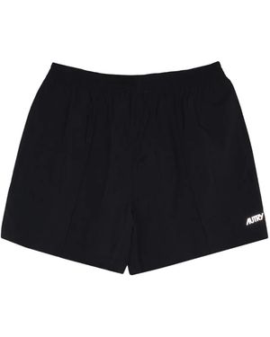 Autry Elastic-Waist Mini Short - Black