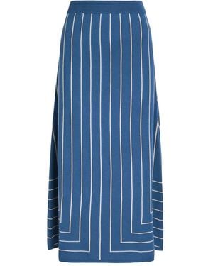 JOSEPH Geometric-Pattern Jacquard Midi Skirt - Blue