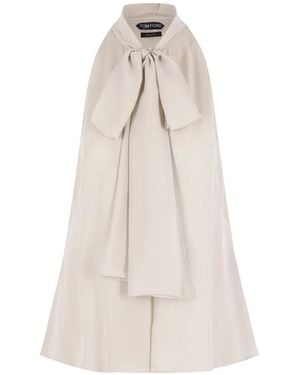 Tom Ford Bow-Detail Halterneck Top - White