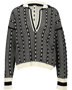 Johanna Ortiz Geometric-Print Sweater - Black