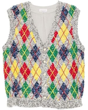 Ashish Sequin Embellishment Tank Top - Gray