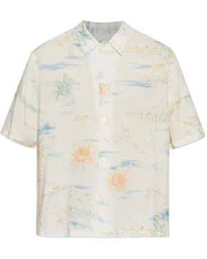 AllSaints Breeezer Printed Short-Sleeve Shirt - White