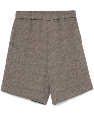 Giorgio Armani Bermuda À Motif Monogrammé - Gris