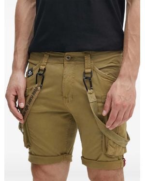 Alpha Industries Utility Logo-Patch Cargo Shorts - Green