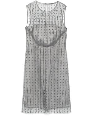 Luisa Cerano Mesh Mini Dress - Gray