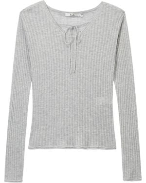 B+ AB Ribbed-Knit Top - Grey