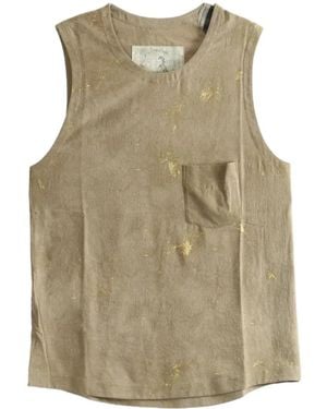 Ziggy Chen Paint-Splatter Button-Fastening Vest - Natural