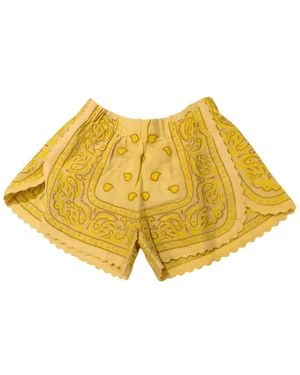 ORSINA Short Imprimé À Bords Festonnés - Yellow