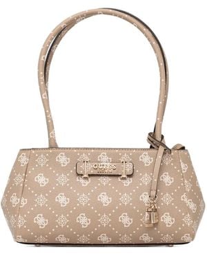 Guess Carrie Girlfriend Padlock-Charm Tote Bag - Natural