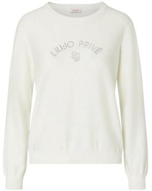 Liu Jo Top With Micro Sequins - White