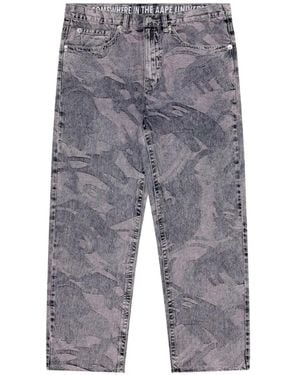 Aape By A Bathing Ape Camouflage Jeans - Gray