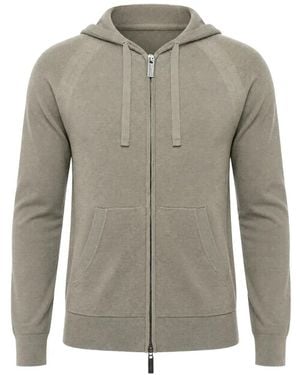 Paolo Pecora Zip-Up Knit Hoodie - Grey