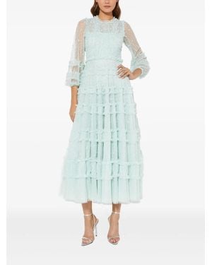 Needle & Thread Sequin Ruffled Dress - Blue