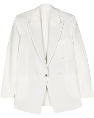 Lanvin Rose-button Single-breasted Blazer - White